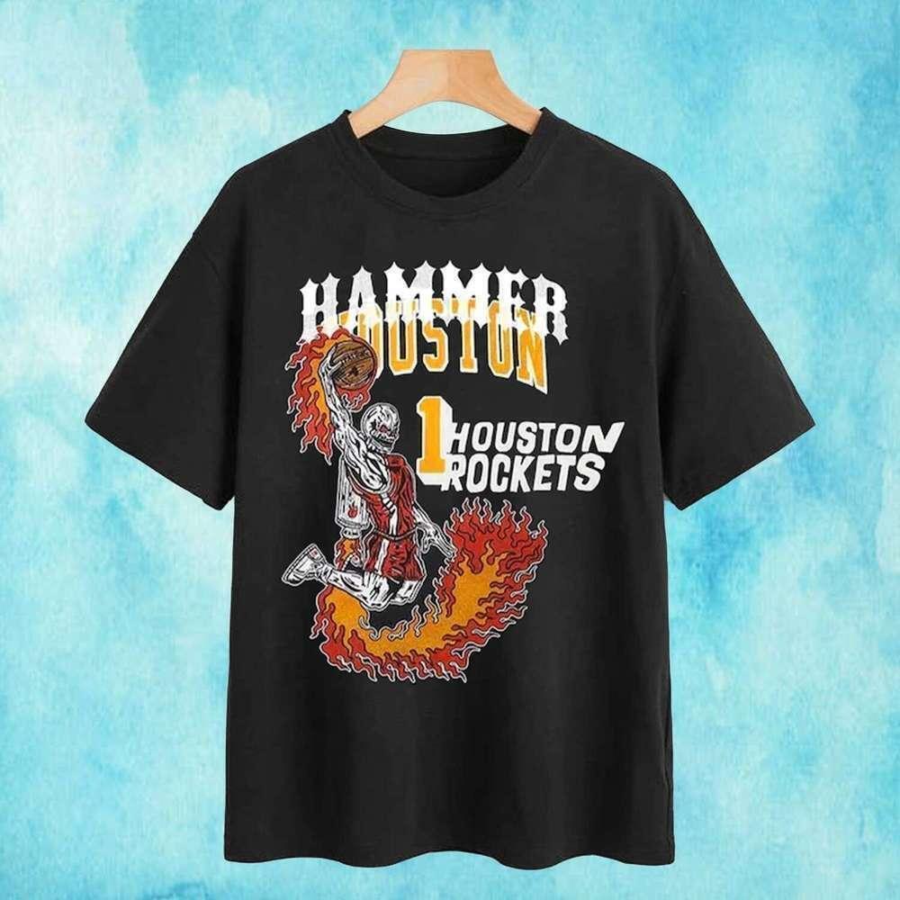 Houston Rockets Hammer  Retro  Basketball T-Shirt